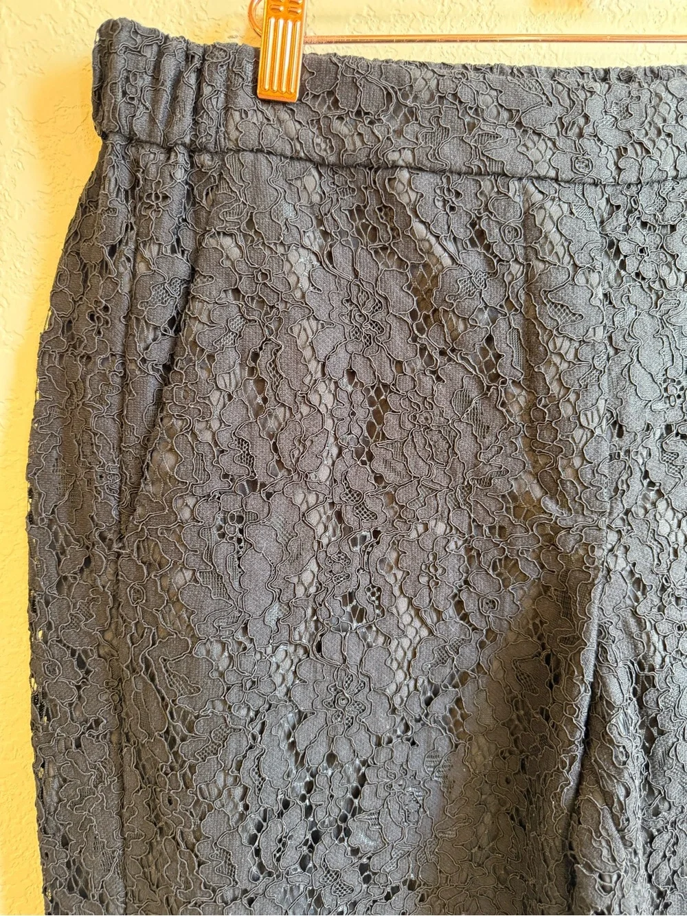 J. Crew Cropped Black Lace Pants with Pockets!